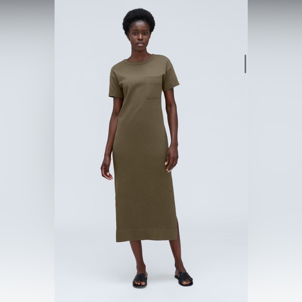 Everlane Organic Cotton Weekend maxi dress olive green
